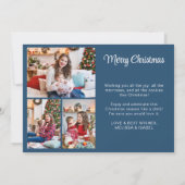 メリークリスマスブルーファミリーホリデーカード シーズンカード (裏面)