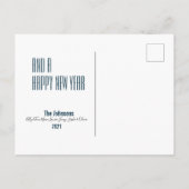 メリークリスマスブルーフォトホリデーポストカード シーズンポストカード (裏面)