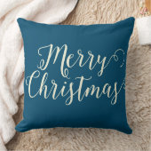 メリークリスマスブルーベージュクリスマス クッション (ブランケット)
