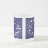 メリークリスマスブルーホリデーグラスマグセット フロストグラスマグカップ (中央)