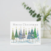 メリークリスマスブルーホリデーツリーズスケッチ シーズンポストカード (スタンド正面)