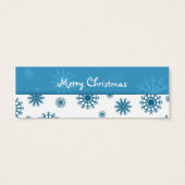 メリークリスマスブルーホワイトスノーフレークスギフトラベル (裏面)