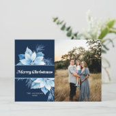 メリークリスマスブルーポインセチア シーズンカード (スタンド正面)