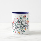 メリークリスマスブルーマグカップ マグカップ (中央)