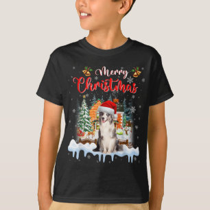 メリークリスマスブルーメルレコリードッグサンタハットリ Tシャツ