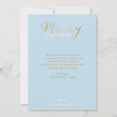 メリークリスマスブルーモダンクラウドフォトホリデイ 招待状 (裏面)