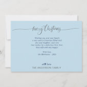 メリークリスマスブルーモダンクラウドフォトホリデイ 招待状 (裏面)