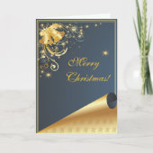 メリークリスマスブルーモダンクリスマスカード シーズンカード (正面)