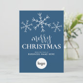 メリークリスマスブルーモダンロゴ事業 シーズンカード (スタンド正面)