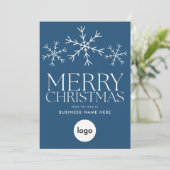 メリークリスマスブルーモダンロゴ事業 シーズンカード (スタンド正面)