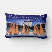 メリークリスマスブルーラビットナイトシーンそり ランバークッション (裏面)