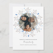 メリークリスマスブルーリースフォトカード シーズンカード (正面)