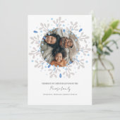 メリークリスマスブルーリースフォトカード シーズンカード (スタンド正面)