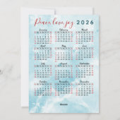 メリークリスマスブルーレッド格言2025カレンダー シーズンカード (裏面)