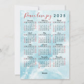 メリークリスマスブルーレッド格言2025カレンダー シーズンカード (裏面)