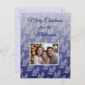 メリークリスマスブルー植物写真 シーズンポストカード (正面/裏面)