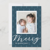 メリークリスマスブルー蒸しプリント写真 シーズンカード (正面)