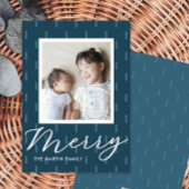 メリークリスマスブルー蒸しプリント写真 シーズンカード