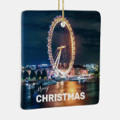 メリークリスマスブルー金ゴールドナイトロンドン セラミックオーナメント (右)
