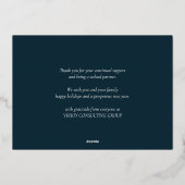 メリークリスマスブルー金ゴールド書道ビジネス 箔シーズンカード (裏面)