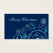 メリークリスマスブルー雪の結晶ギフトラベル (裏面)