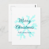 メリークリスマスブルー雪フレークグリッターキラキラna ポストカード (正面/裏面)