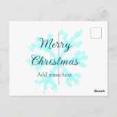 メリークリスマスブルー雪フレークグリッターキラキラna ポストカード (裏面)