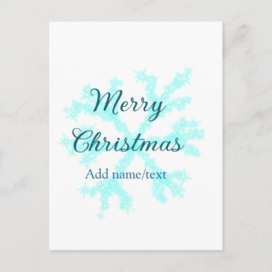 メリークリスマスブルー雪フレークグリッターキラキラna ポストカード (正面)