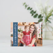 メリークリスマスブルー2写真家族 シーズンポストカード (スタンド正面)