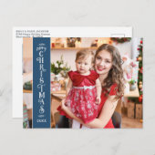 メリークリスマスブルー2写真家族 シーズンポストカード (正面/裏面)