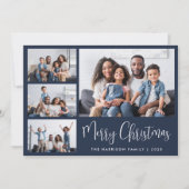 メリークリスマスブルー4フォトコラージュ シーズンカード (正面)