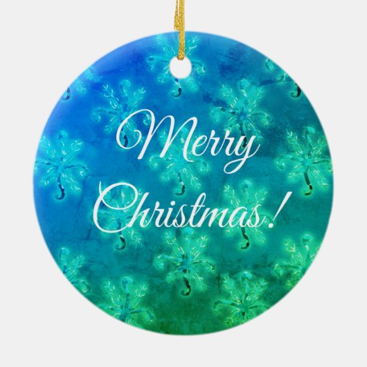 メリークリスマスブルー セラミックオーナメント (裏面)