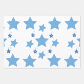 メリークリスマスブルー&ホワイトスターズ ラッピングペーパーシート (正面)