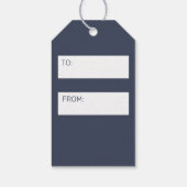 メリークリスマスブルー&金ゴールドダイヤモンドギフトラベル ギフトタグ (裏面)