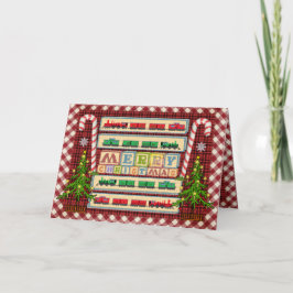 メリークリスマスブロックパーティーカスタムクリスマスカード シーズンカード