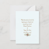 メリークリスマスブーケクランベリーレッドスクリプト ノートカード (裏面)