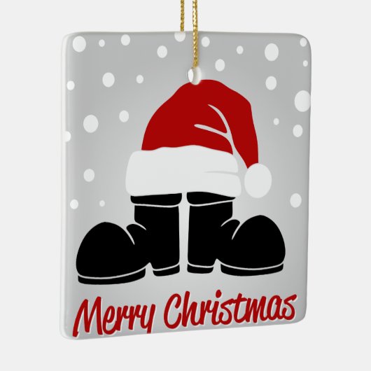 メリークリスマスブーツ&ハット セラミックオーナメント (右)