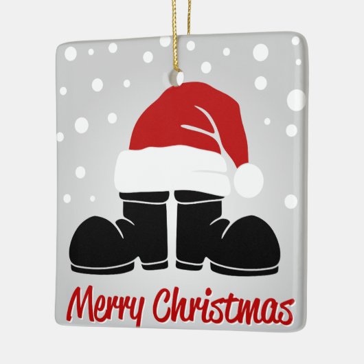 メリークリスマスブーツ&ハット セラミックオーナメント (左)