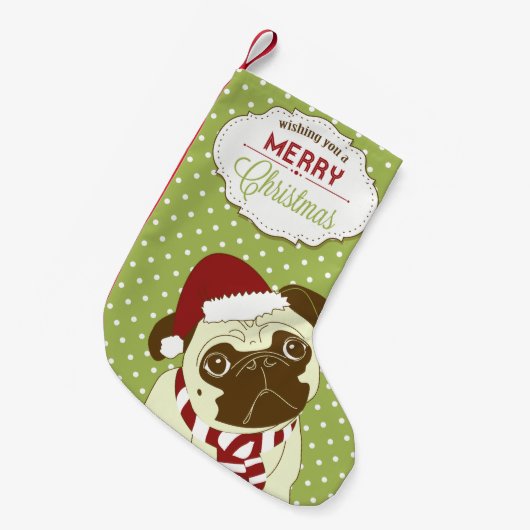 メリークリスマスプグ スモールクリスマスストッキング (正面 (吊り時))