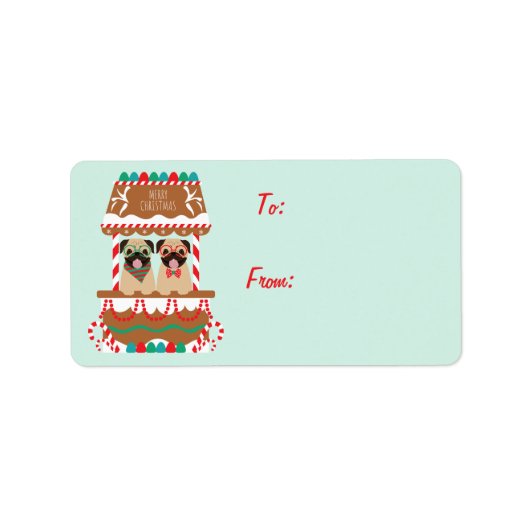 メリークリスマスプッグズホリデースタンドドッグス ラベル (正面)