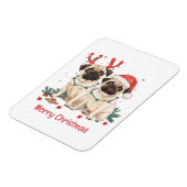メリークリスマスプッグ犬 マグネット (左側)