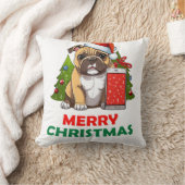 メリークリスマスプッグ クッション (ブランケット)