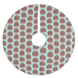 メリークリスマスプモダンディングイラストレーション ブラッシュドポリエステルツリースカート