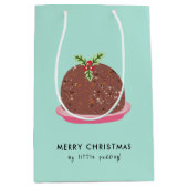 メリークリスマスプモダンディングイラストレーション ミディアムペーパーバッグ (正面)