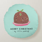 メリークリスマスプモダンディングイラストレーション ラウンドクッション (正面)