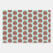 メリークリスマスプモダンディングイラストレーション ラッピングペーパーシート (正面2)