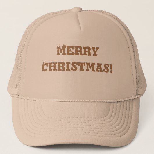 メリークリスマスプリントされた名前文字は平和を願う キャップ (正面)