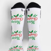 メリークリスマスプリントのアスレティッククルー下着 ソックス (上部)