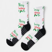 メリークリスマスプリントのアスレティッククルー下着 ソックス (左)
