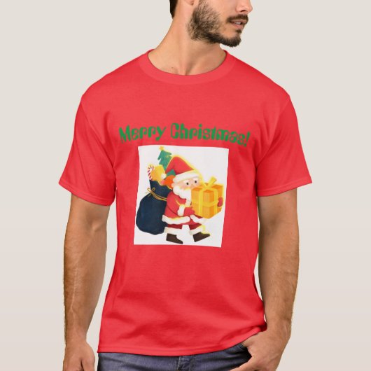 メリークリスマスプリントのウィッシュエレガントハンサムクール Tシャツ (正面)